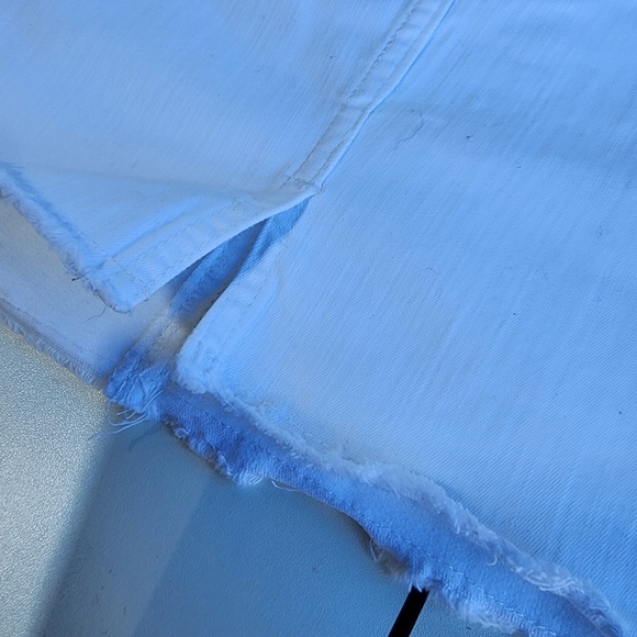 Code Bleu Denim Jean Skirt White Button Fly Pencil Back Kick Split Stretch Raw 6 - Picture 11 of 11